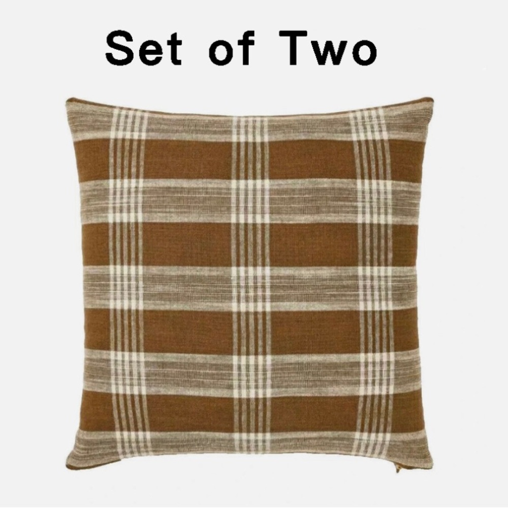 Studio McGee Woven Plaid Pillow Removable Cover 20”x20” (Set of 2) - Threshold